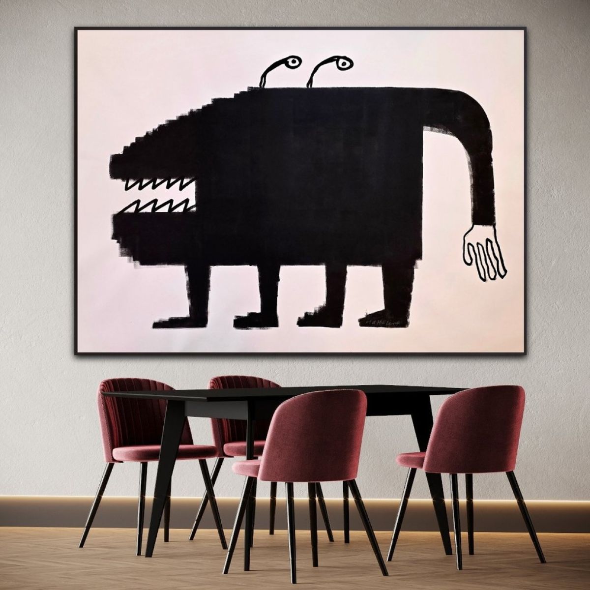 Dark Creature with Hand Original Hand Signed Contemporary Popculture