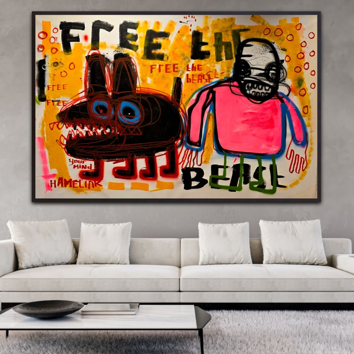 Free the Beast Original Hand Signed Contemporary Popculture