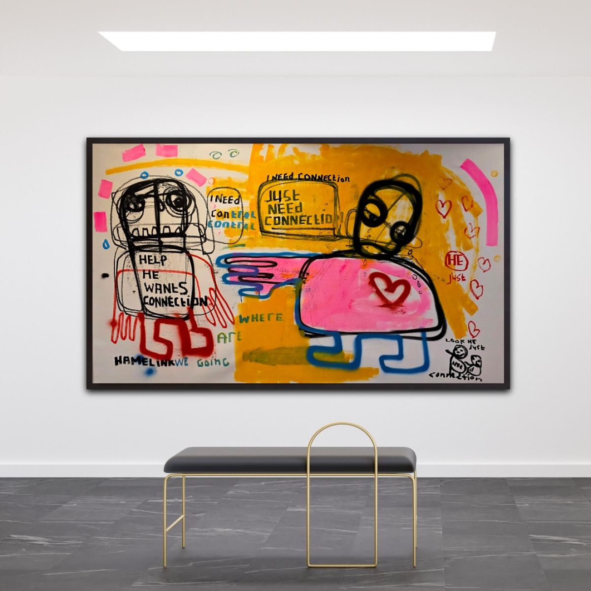 We Just Need Connections Original Hand Signed Contemporary Popculture