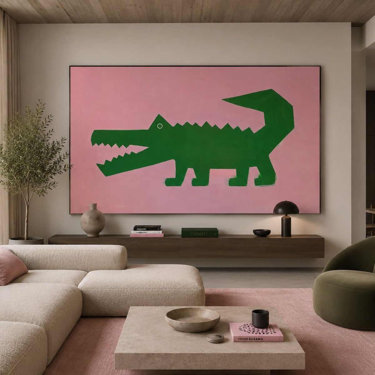 Pink Crocodile Original Hand Signed Contemporary Popculture
