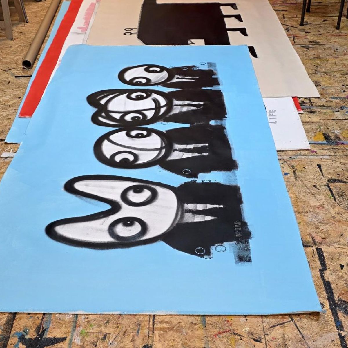 In Blue Together Original Hand Signed Contemporary Popculture